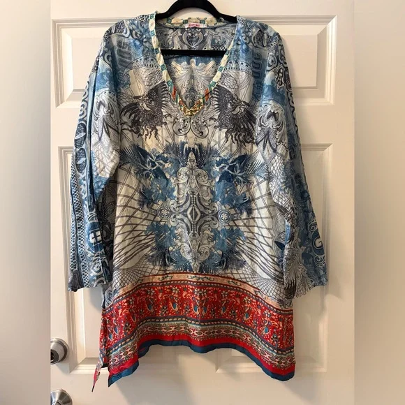 Johnny Was Silk Blouse - Picture 2 of 8